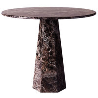 Hexagon Matbord Ø90 cm Dark Emperador Marmor