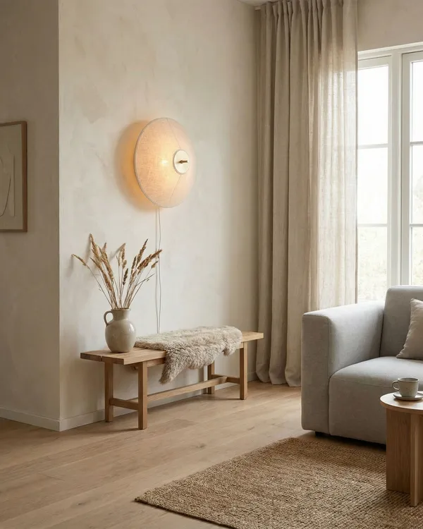 Tafta Vägglampa Ø52 cm Natur