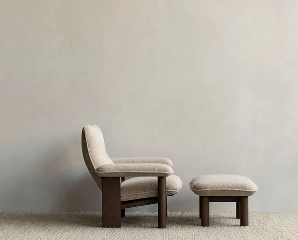 Brasilia Lenestol Mørkbeiset Eik / Bouclé 02 Beige