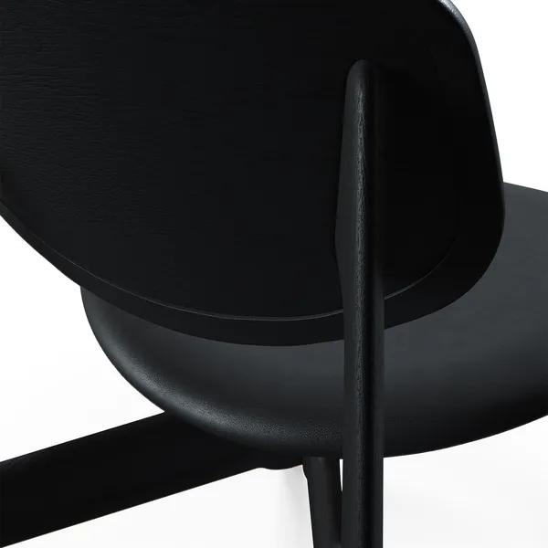Slab Loungestol Svart / Svart Läder