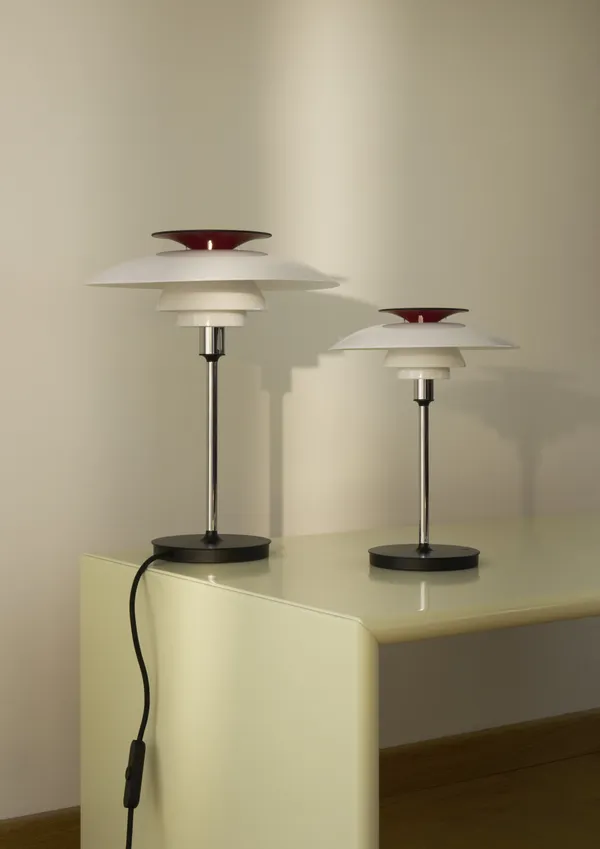 PH 80 Bordlampe Krom / Opalhvid