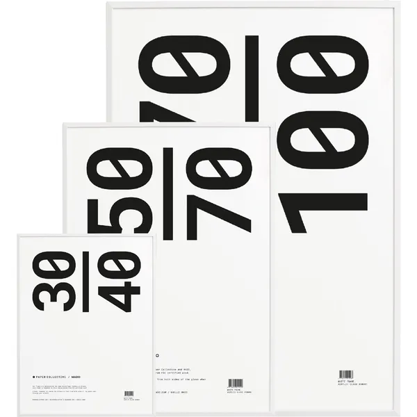 Ramme Hvit / Akryl-glass 70x100 cm