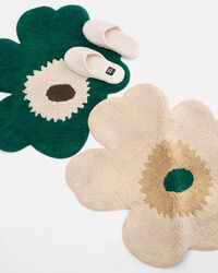 Unikko Kylpymatto 73X74 cm Hiekanvärinen / Emerald