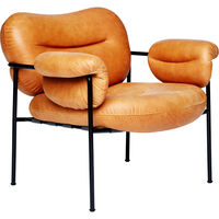 Bollo Lounge-Tuoli Mustat Jalat / Nahka Vintage Cognac