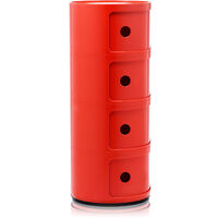 Componibili Classic Oppbevaring Blank finish med 4 Rom Rød