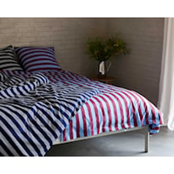 Été Påslakan Enkel 150x210 cm Bordeaux/Himmelsblå