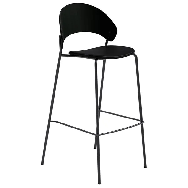 Dosina Barstol 75 cm Sort Eg / Black Leather