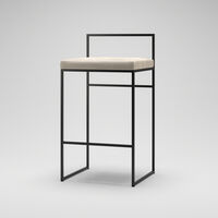 Barstol Med Ryggstöd 80 cm Svart / Beige Sammet