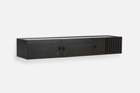 ARRAY Sidebord Lavt / Væg 150 cm Sortmalet Egetræ