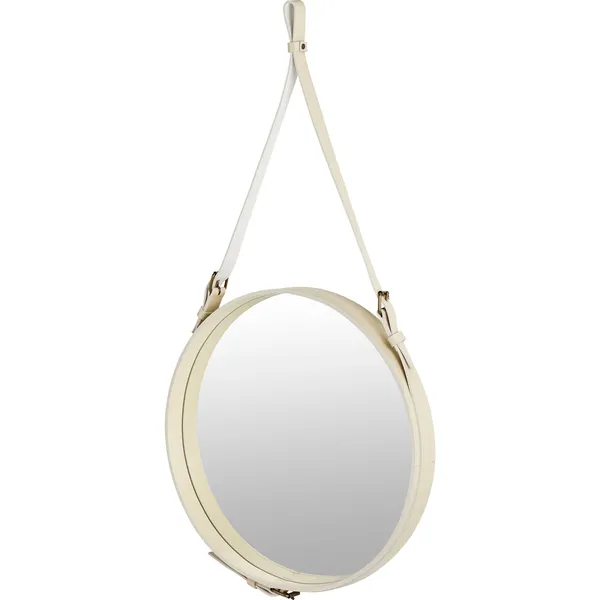 Adnet Vægspejl Cirkulær 58 cm Cremefarvet