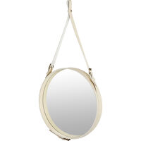 Adnet Vægspejl Cirkulær 58 cm Cremefarvet