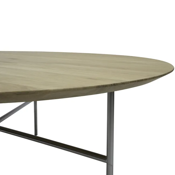 Tribeca Sidebord Lakkert Eik / Stål I Satengkrom 47 cm