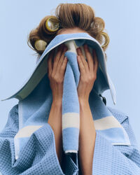 Stripe Towel 40x60 cm Dusty Blue
