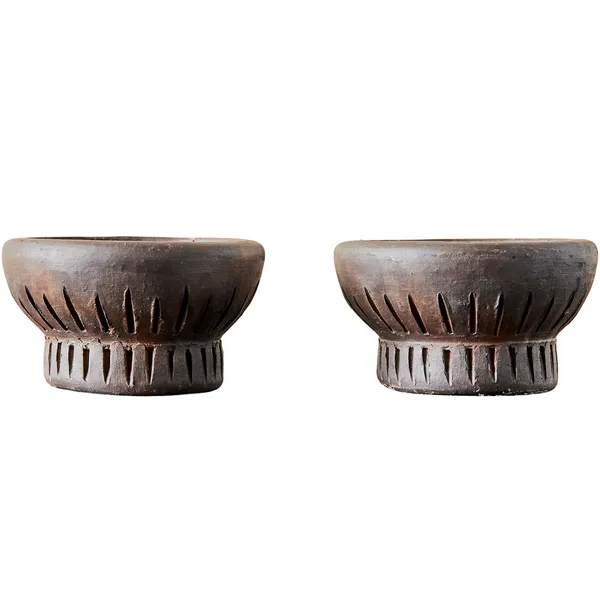 Fyrfadsholder 2-pak Brun/Sort