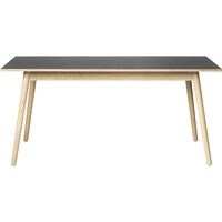 C35B Matbord 160 cm Lackerad Ek / Svart Linoleum
