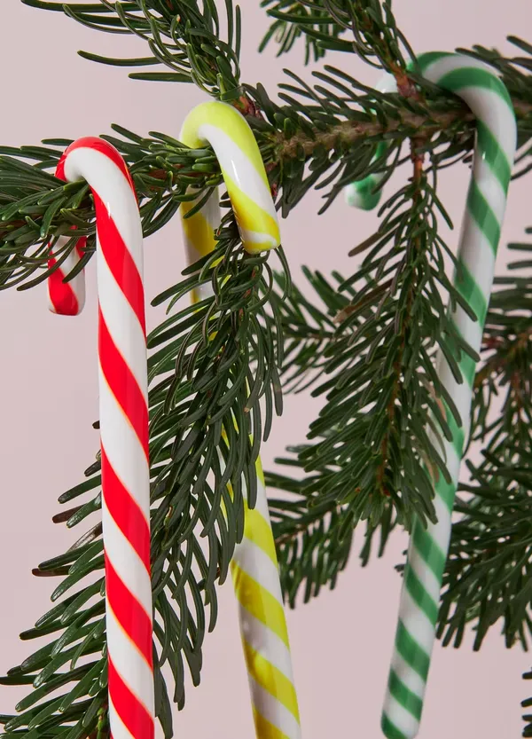 Polka Stick Juledekoration 17 cm 3-pak Hvid/Gul