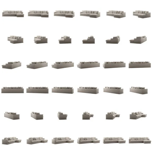 Le Grand Air Kolmipaikkainen Sohva Pellava Divaani Oikea Future Grey