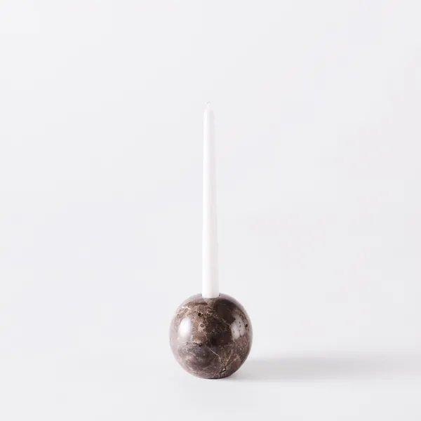 Sphere Kynttilänjalka Marmori Ø10 cm Harmaa