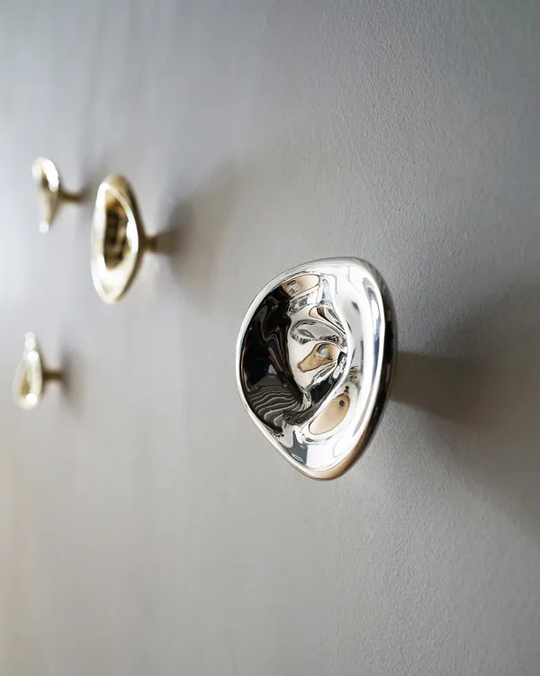 Ripple Knob Vægkrog 9 cm Sølv