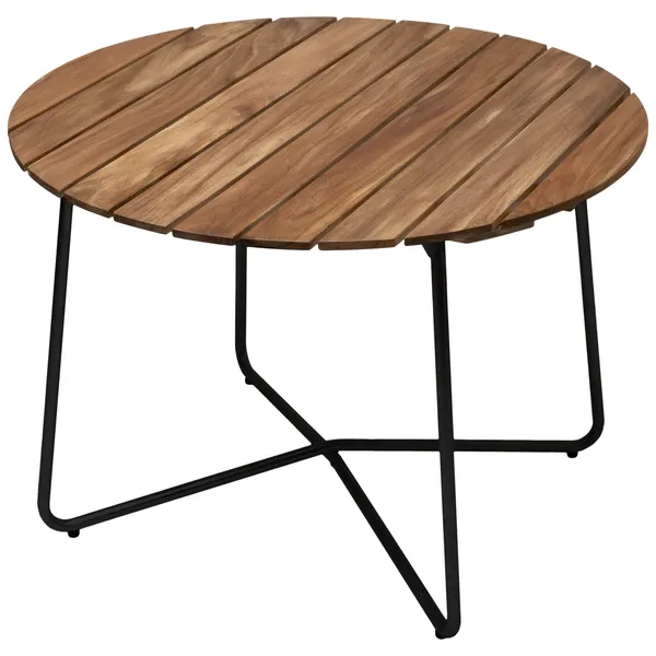9A Bord Ø100 cm Obehandlad Teak / Svart
