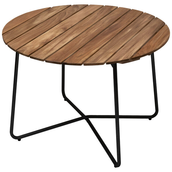 9A Bord Ø100 cm Ubehandlet Eik / Sort