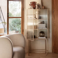 Haze Vitrineskab Kruset Glas 155x70 cm Cashmere