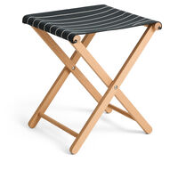 Outdoor Market Folding Stool Black With Beige Stripe