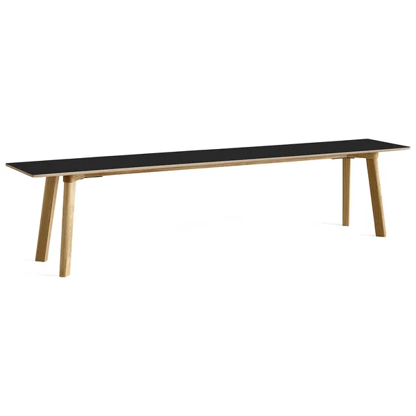 CPH Deux 215 2.0 Bänk 200 cm Svart / Vattenbaserad Lackad Ek