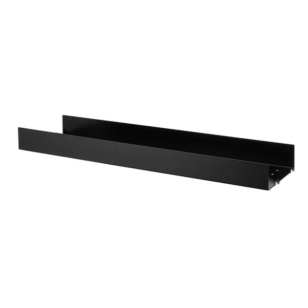 String Hyllplan Med Hög Kant Metall 20x78 cm Svart