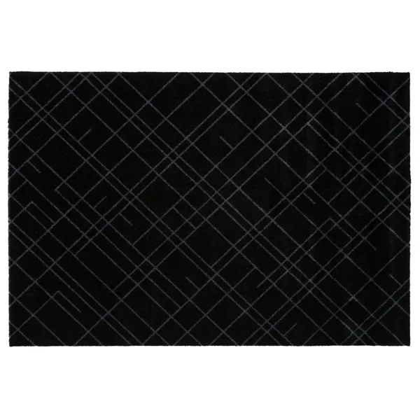 Lines Dörrmatta Svart / Grå 130x90 cm