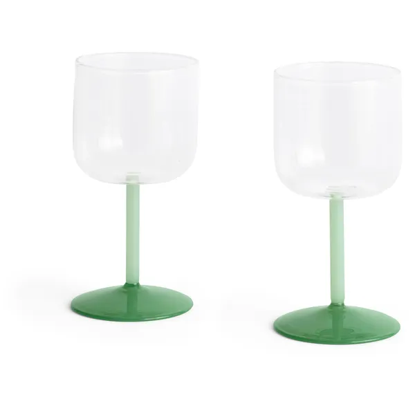 Tint Vinglass 2-pk Klar / Jadegrønn