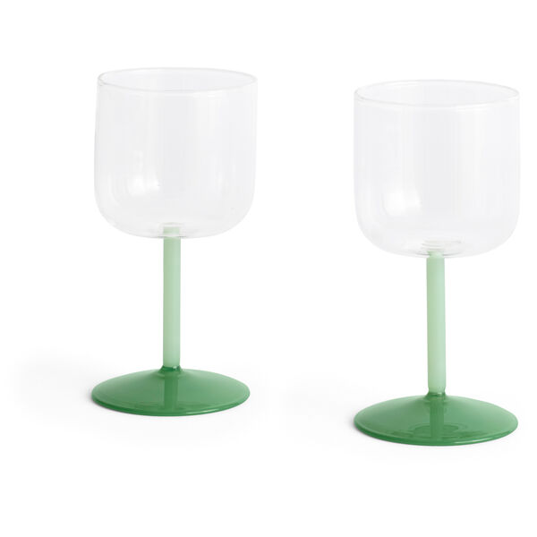 Tint Vinglass 2-pk Klar / Jadegrønn