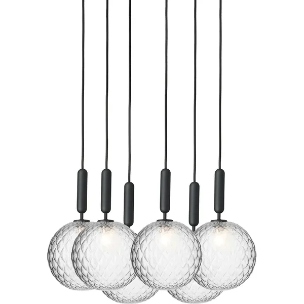 Miira 6 Lysekrone 470 mm Rock Grey / Klar