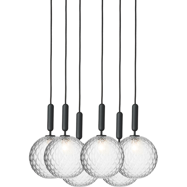 Miira 6 Lysekrone 470 mm Rock Grey / Klar
