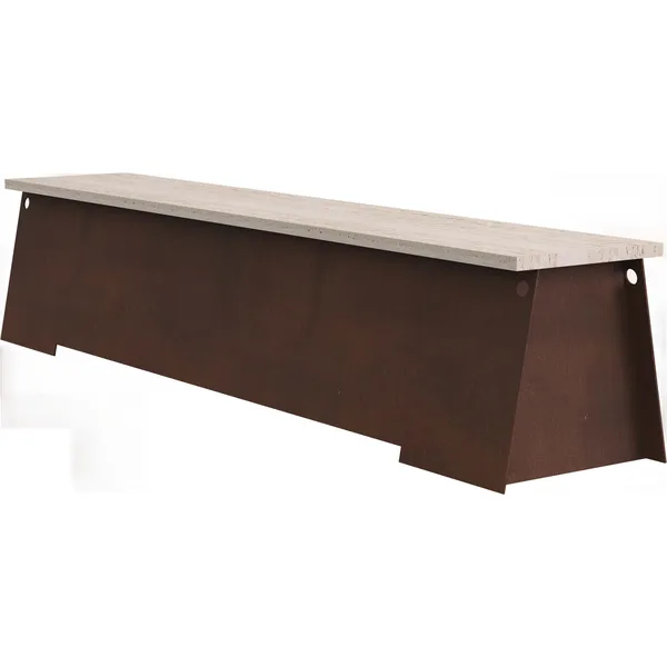 64 Bænk Corten / Travertin
