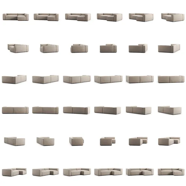 Grand 3-Seter Sofa Divan Høyre Sandshell Beige
