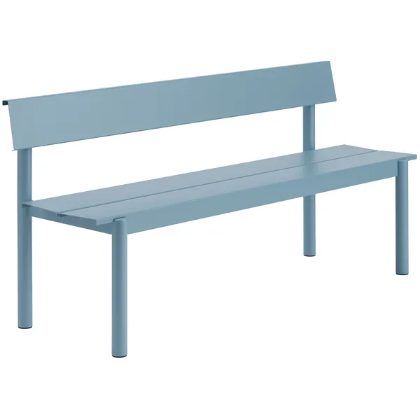 Linear Benk Med Ryggstøtte 170 cm Pale Blue