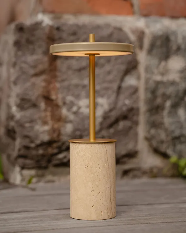 Asteria Move Mini Bordslampa Portabel Clay Travertine
