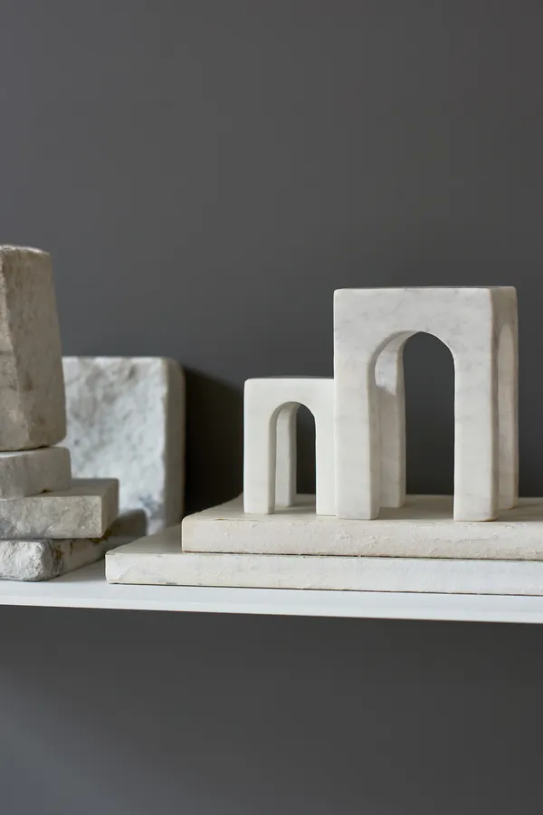 Arkis Bookend Bokstöd 3 Delar Vit