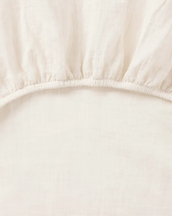 Ecru Fitted Sheet Muslin 120x200 cm