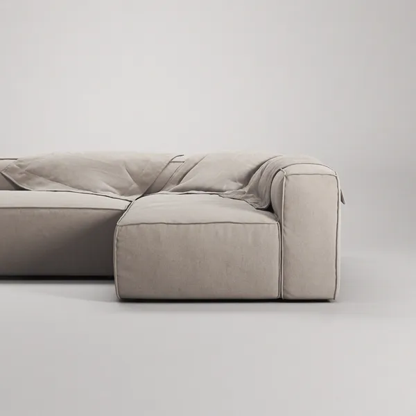 Grand Loungesoffa 3-Sits öppet avslut Vänster Minetyg Sandshell Beige
