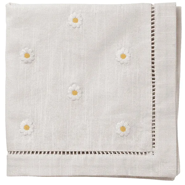 Daisy Puuvillalautasliina 45x45 cm Valkoinen