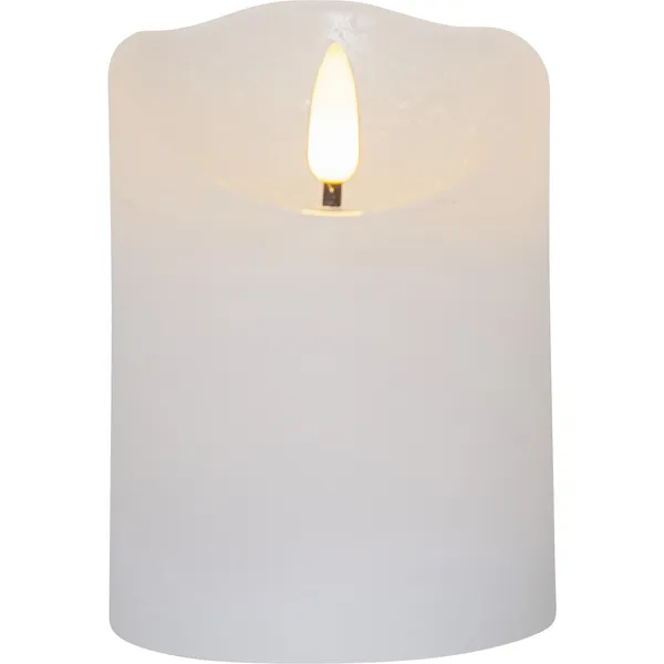 Flamme Rustic LED Blockljus Vit 15 cm