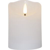 Flamme Rustic LED Blockljus Vit 15 cm