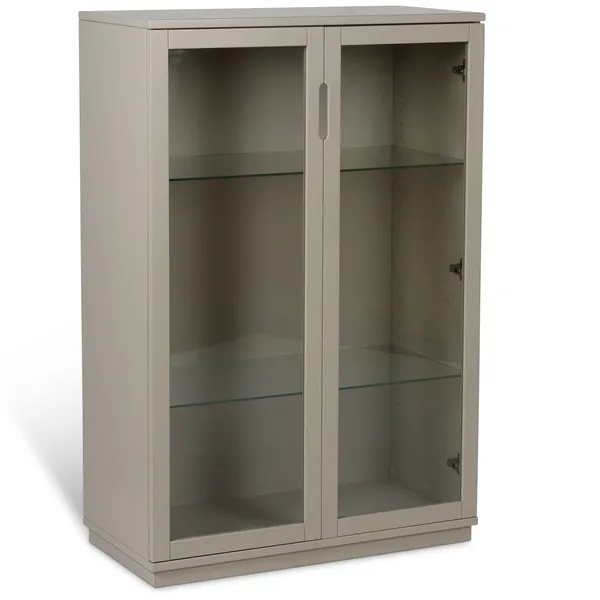 Aoko Skåp Med Glasdörrar Beige