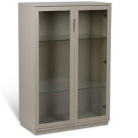Aoko Skåp Med Glasdörrar Beige