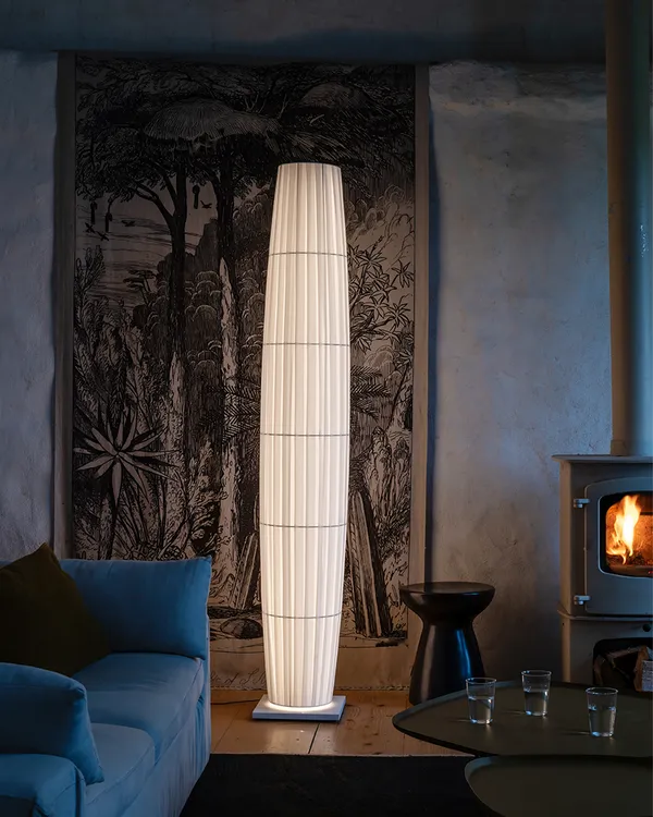 Colonne Golvlampa Vit / Vit Marmor