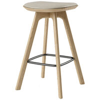 Pauline Barstol 65 cm Oljet Eik / Skinn Oyster