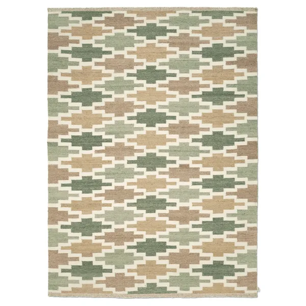 Korsnäs Villamatto 250x350 cm Vihreä / Beige