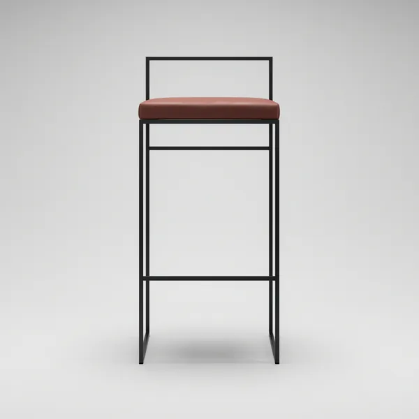 Barstol Med Ryggstöd 90 cm Svart / Brunt Läder
